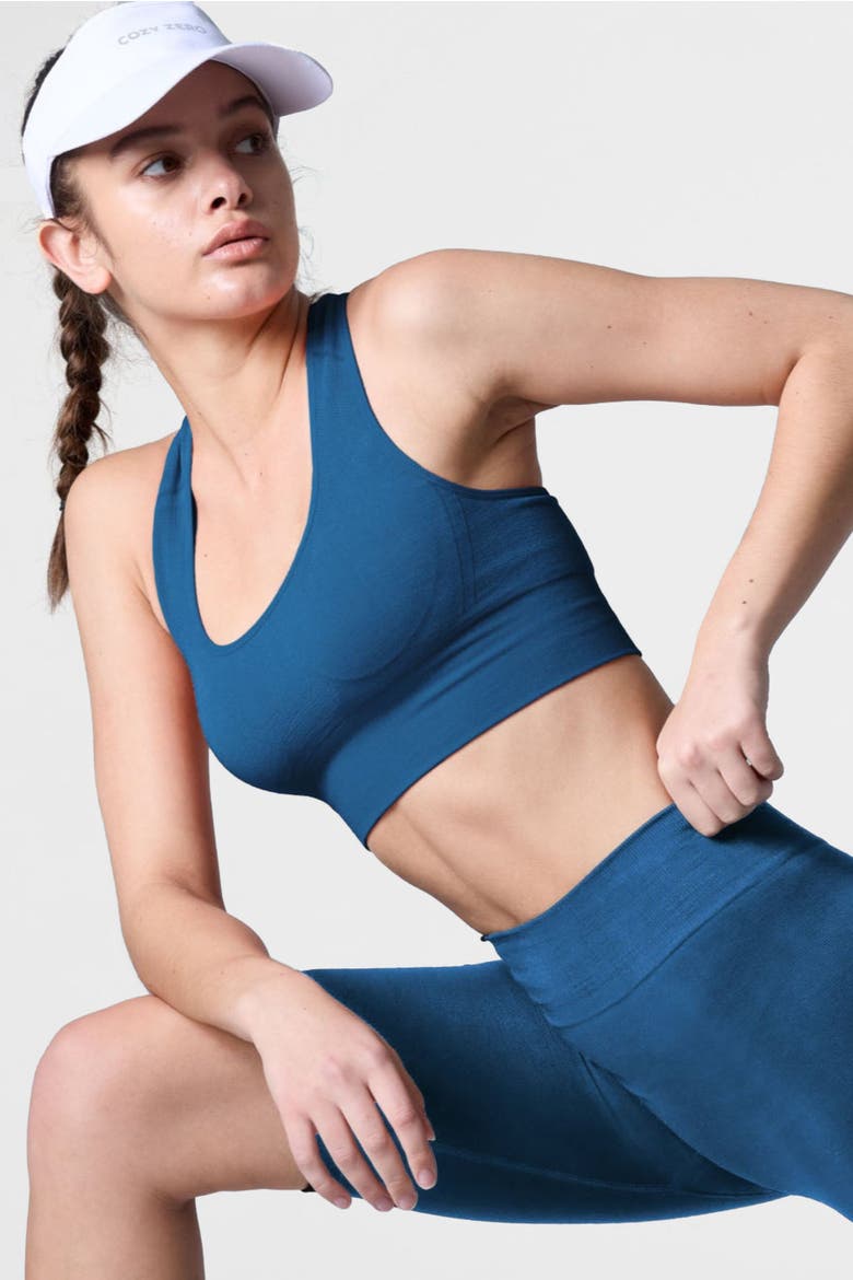 Women's Tech Merino Mid-Support Sports Bra, Main, color, Poseidon