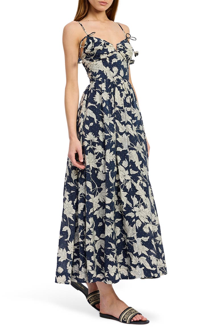 Madeline Floral Maxi Dress, Alternate, color, NAVY IVORY