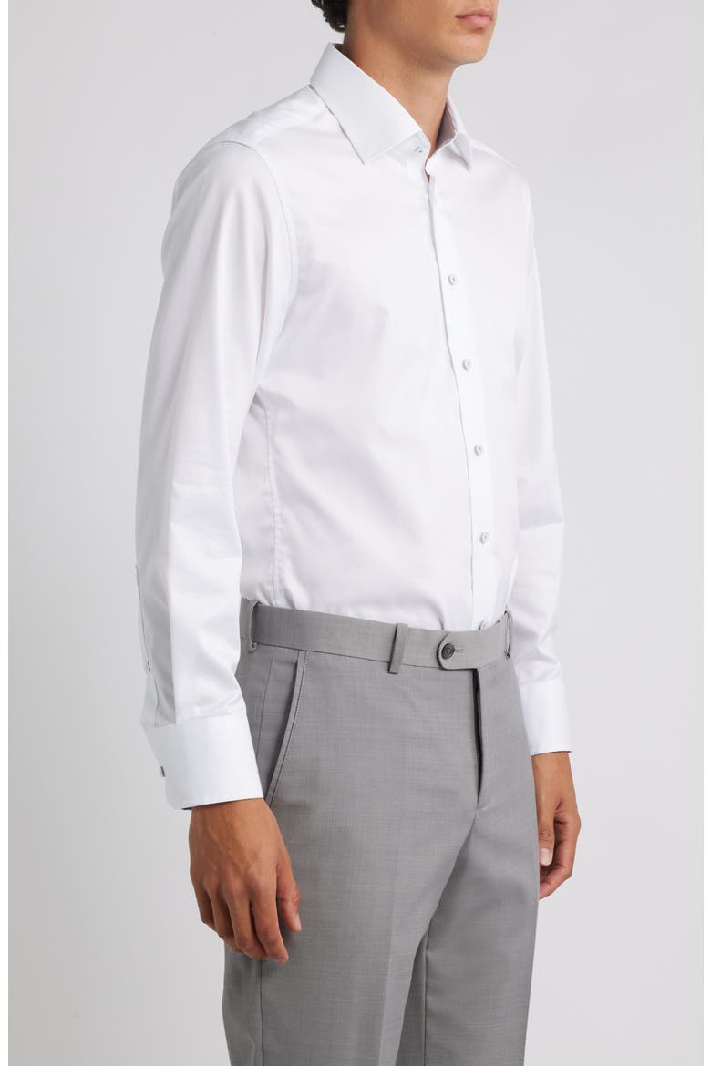 Luxury Slim Fit Non-Iron Dress Shirt, Alternate, color, WHITE