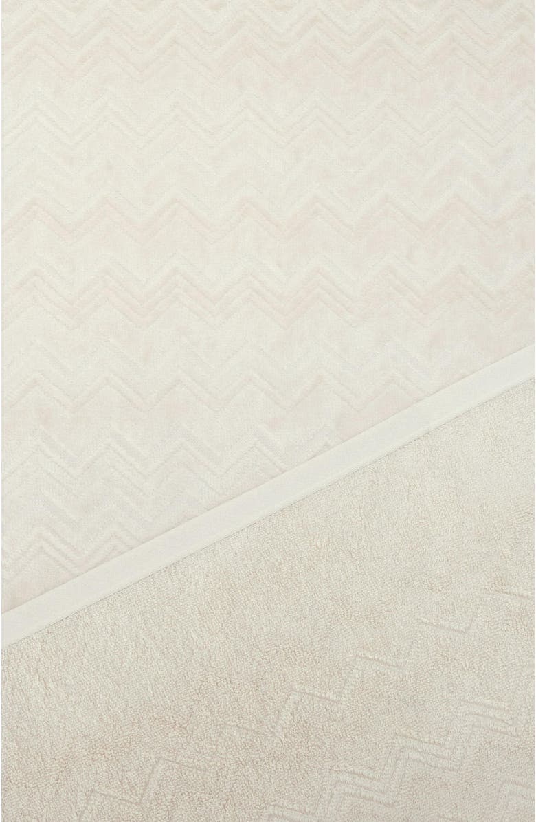 Missoni Home Chalk 150x100 Cm Beach Towel In Zigzag Cotton Terry Cloth, Alternate, color, Brown
