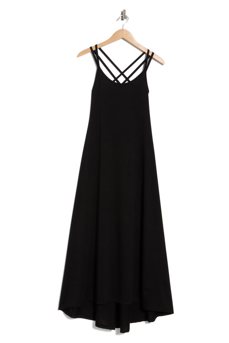 Strappy Maxi Dress, Alternate, color, BLACK
