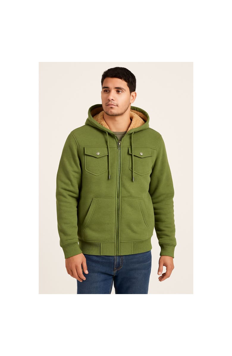 BenBen 2 Pack Mens Heavyweight Fur Lined Zip Hoodie Jacket, Alternate, color, Black/Grey