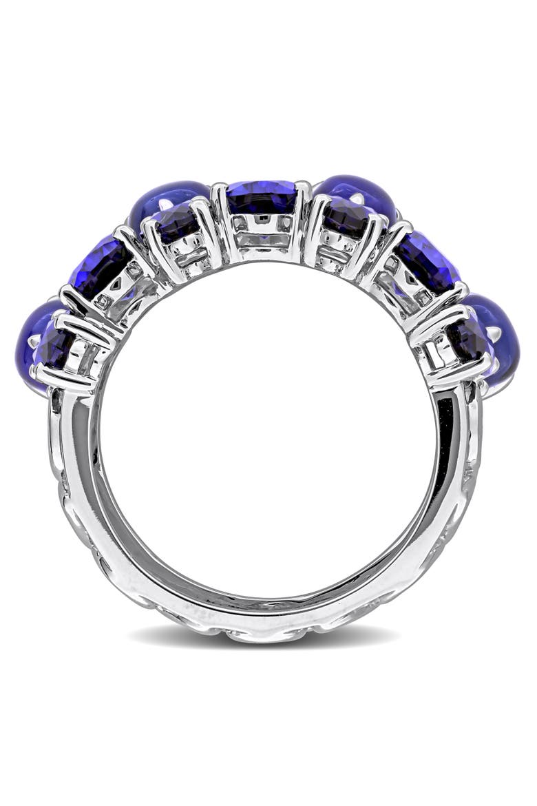 Lab-Created Sapphire & Diamond Eternity Ring 14k, Alternate, color, Sapphire