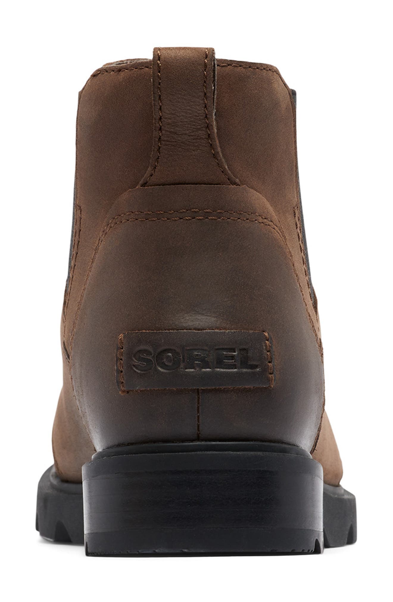 SOREL Emelie III Waterproof Chelsea Boot, Alternate, color, Tobacco/ Black