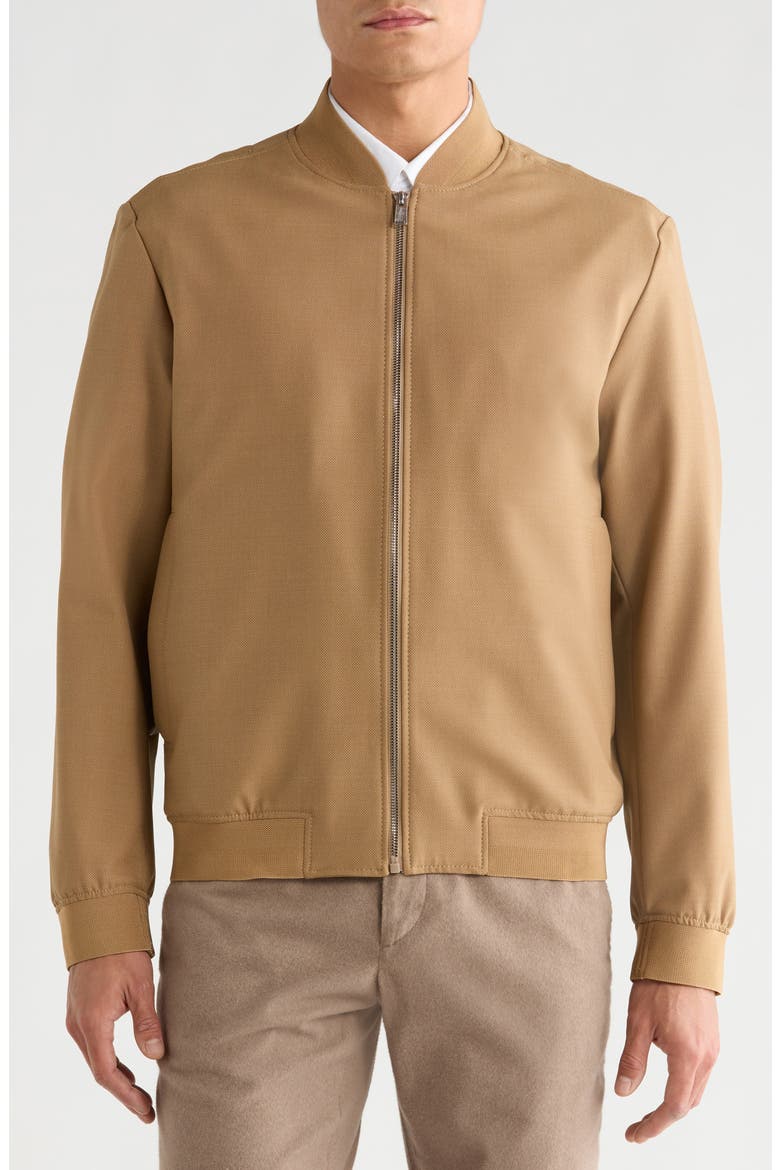 Hanry Textured Wool Blend Bomber Jacket, Alternate, color, OPEN BEIGE