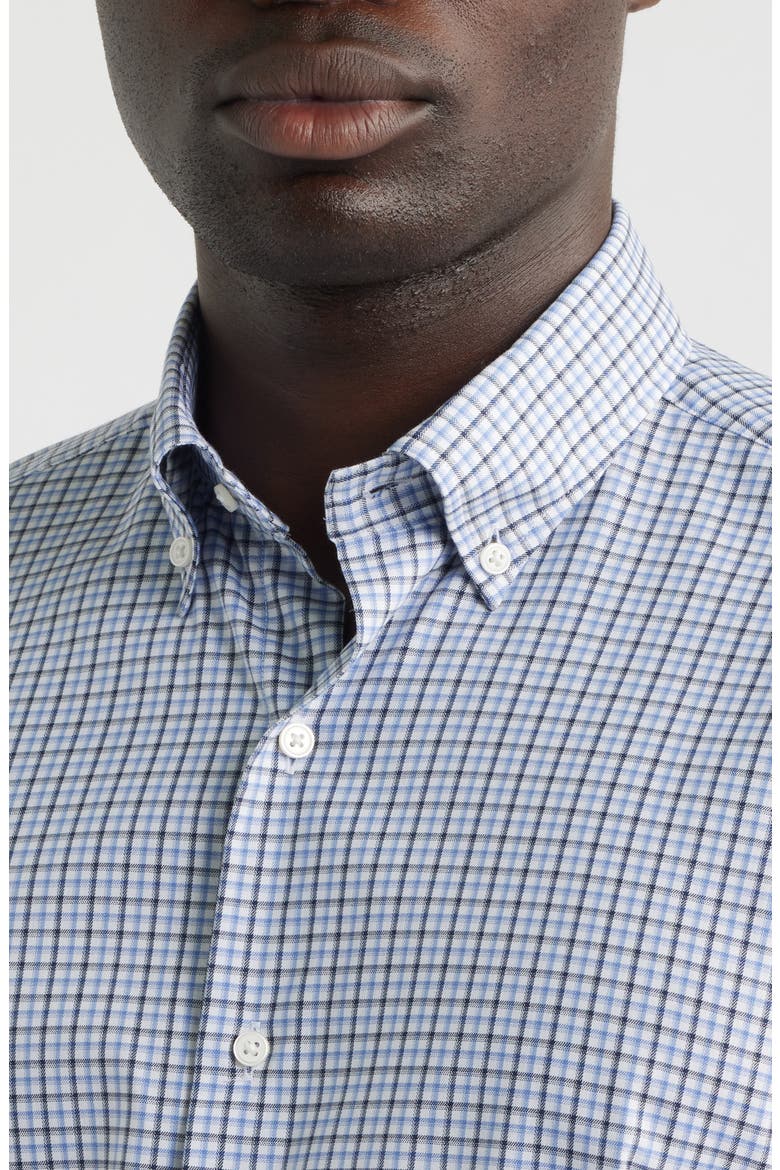 Marshall Check Performance Twill Button-Down Shirt, Alternate, color, NAVY