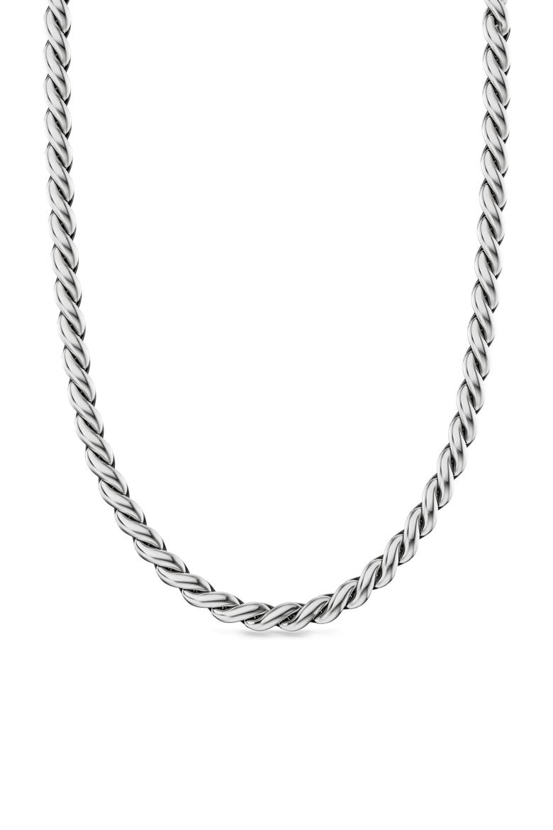 Sculpted Cable Chain Necklace, Main, color, SILVER