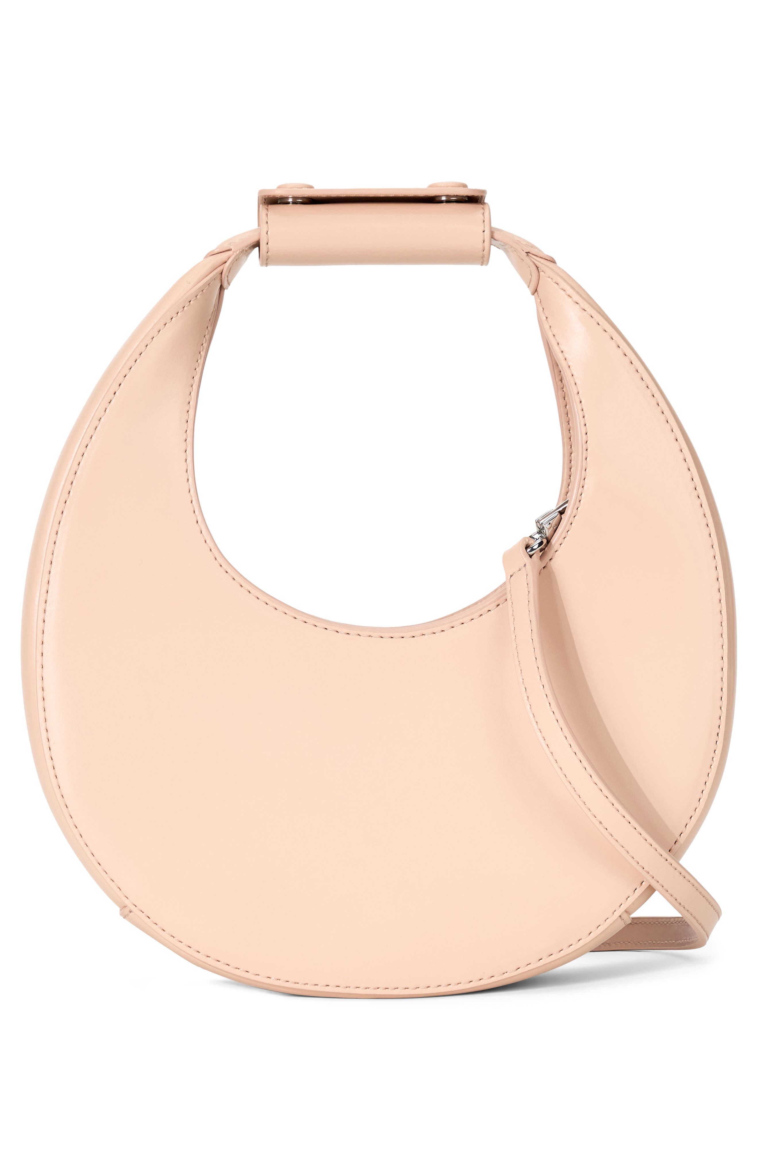 STAUD Mini Moon Leather Bag, Alternate, color, Blush