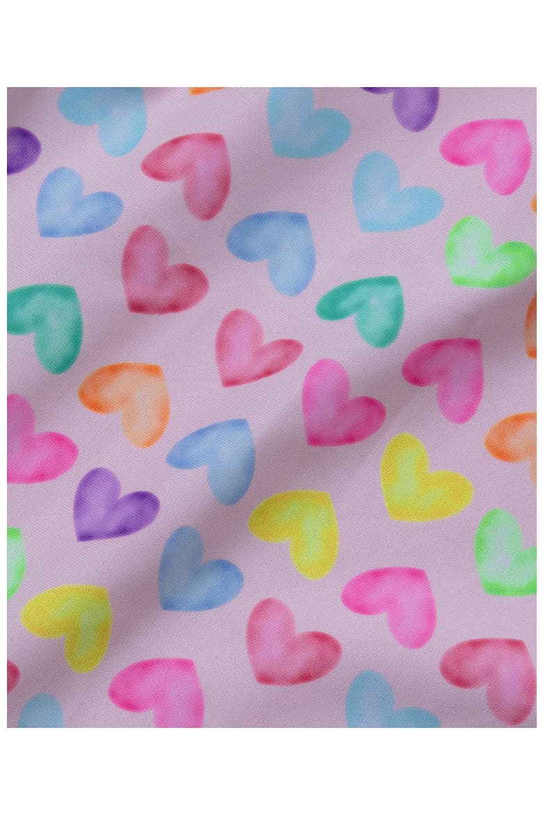 Girls One Piece Swimsuit, Alternate, color, Watercolor Hearts/Pink
