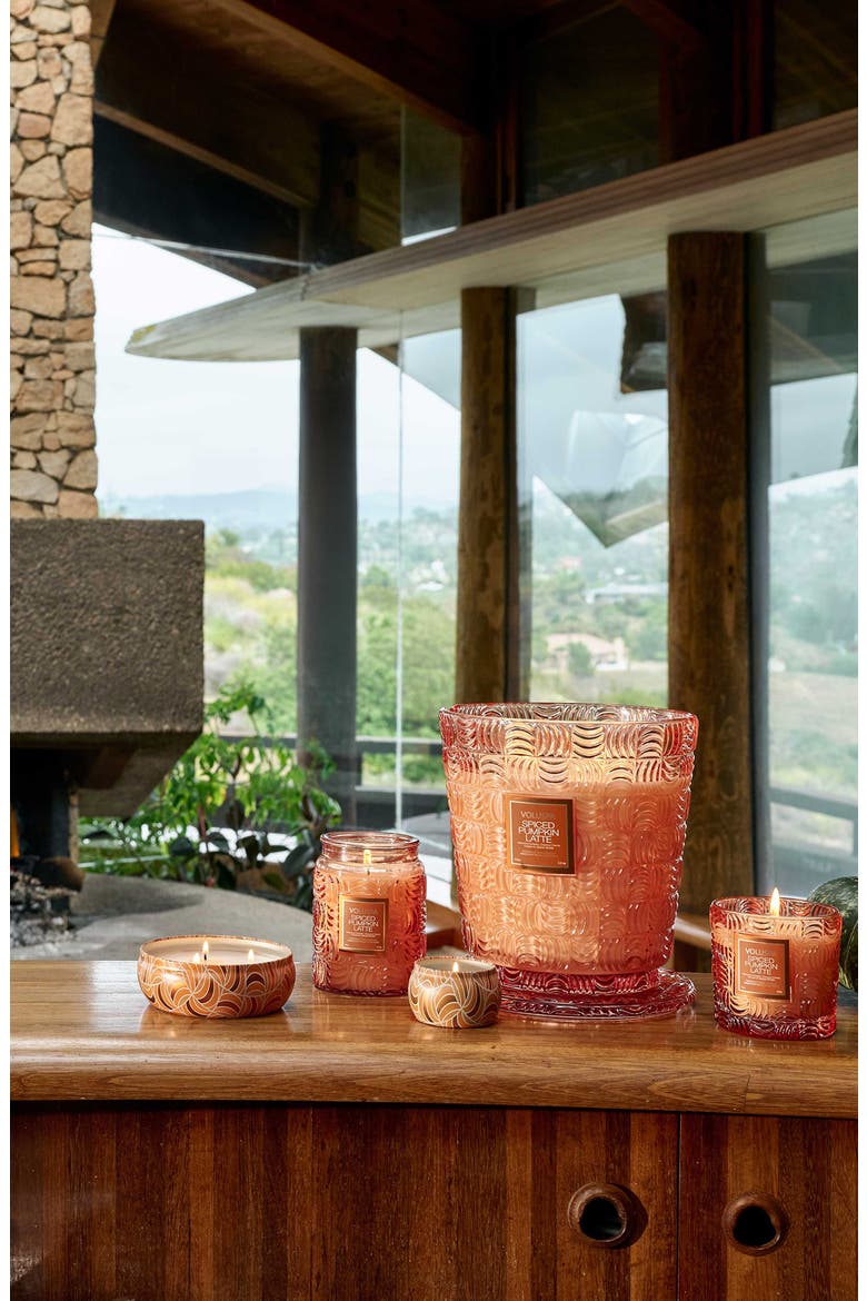 Spiced Pumpkin Latte Candle, Alternate, color, ORANGE