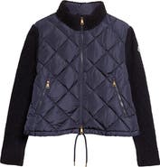 Moncler Chenille Sleeve Quilted Down Jacket