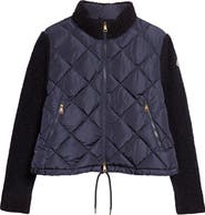 Moncler Chenille Sleeve Quilted Down Jacket