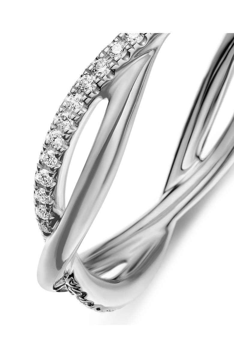 David Yurman DY Lanai Band Ring in Platinum with Pavé Diamonds, Alternate, color, Platinum