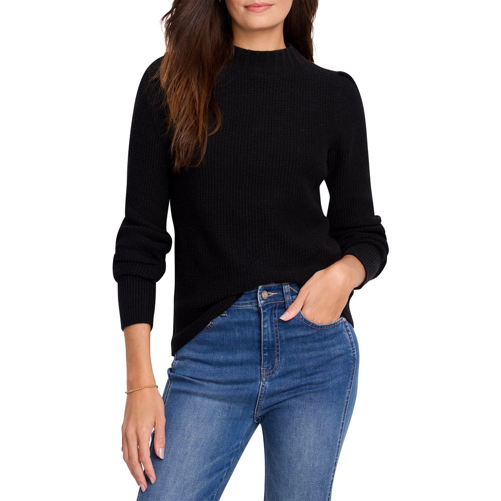 Nic + Zoe Nic+zoe Waffle Stitch Sweater In Black Onyx