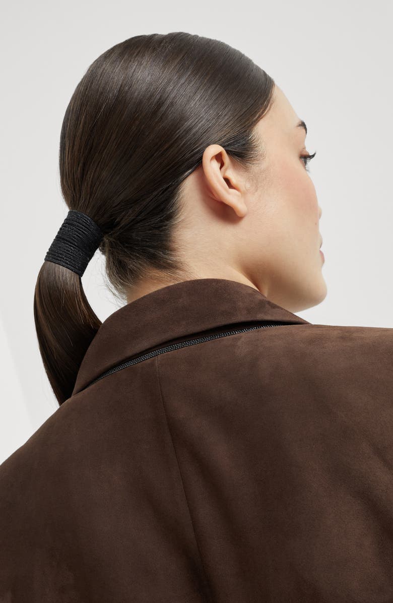 Brunello Cucinelli Suede blazer, Alternate, color, Rust Brown