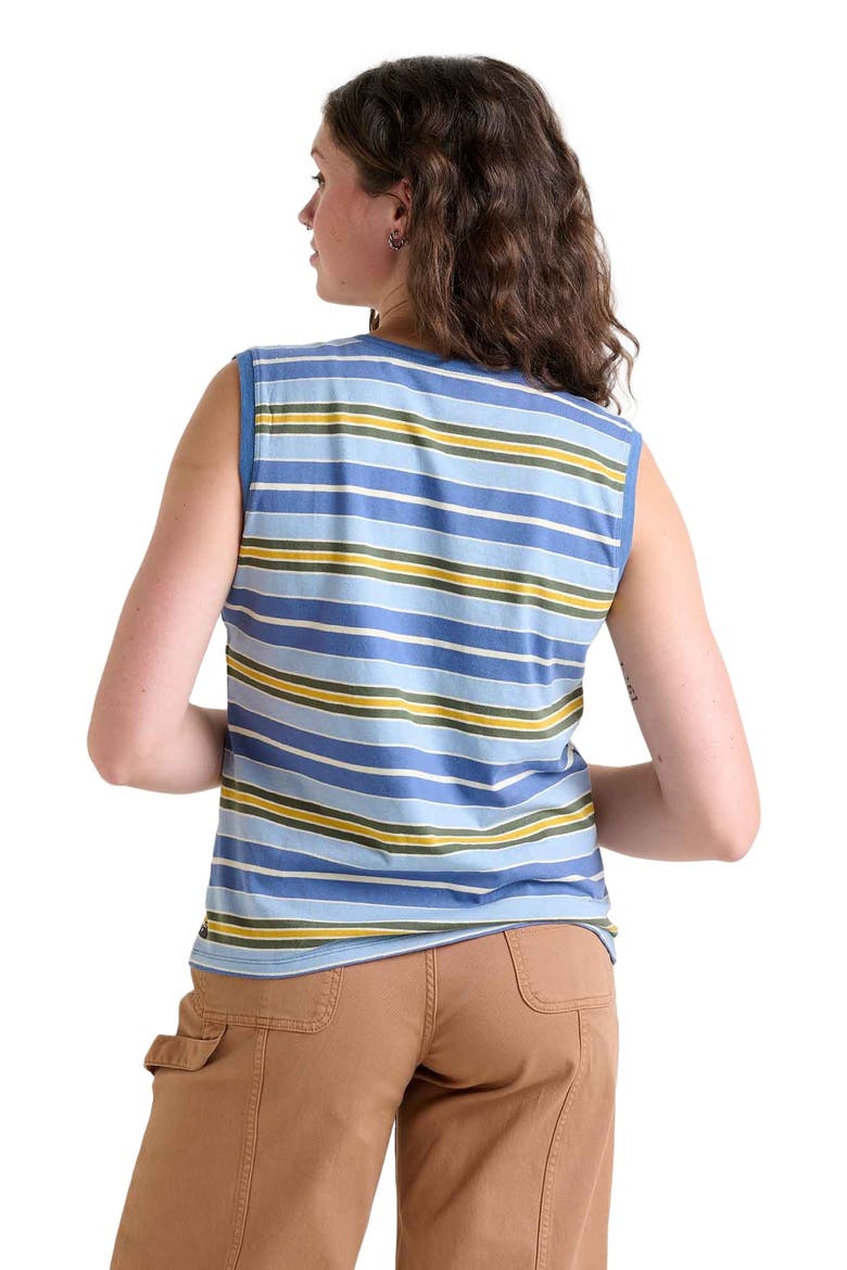 Women's Grom V-Neck Tank, Alternate, color, Weathered Blue Stripe