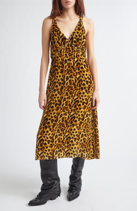 Grunge Leopard Print Slipdress