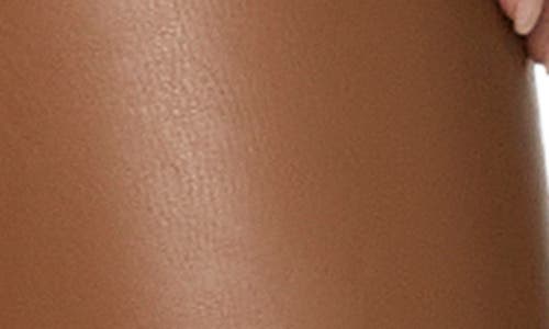 Paige Claudine Faux Leather Flare Leg Ankle Pants In Brown
