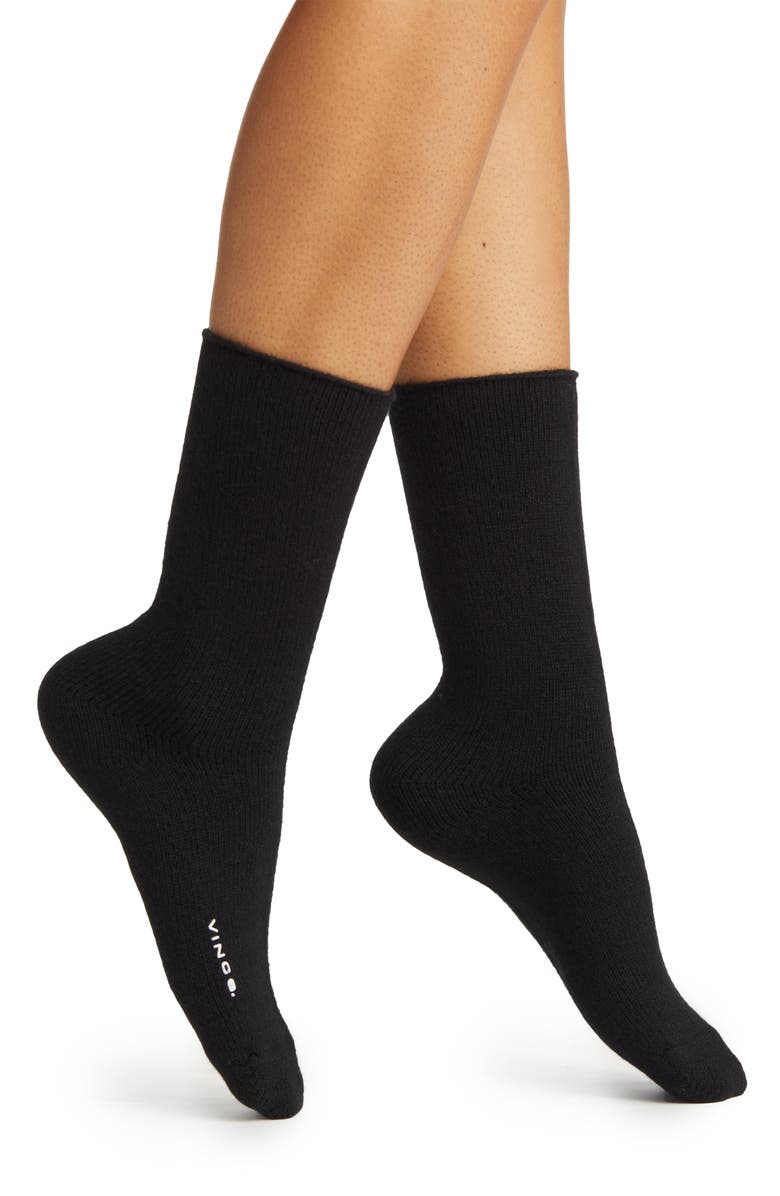 Vince Cashmere Jersey Crew Socks, Main, color, 