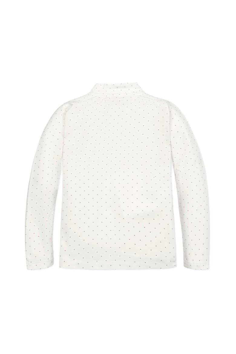 Kids' Organic Long Sleeve Mock Neck Knit Top, Alternate, color, Soft White Pindot