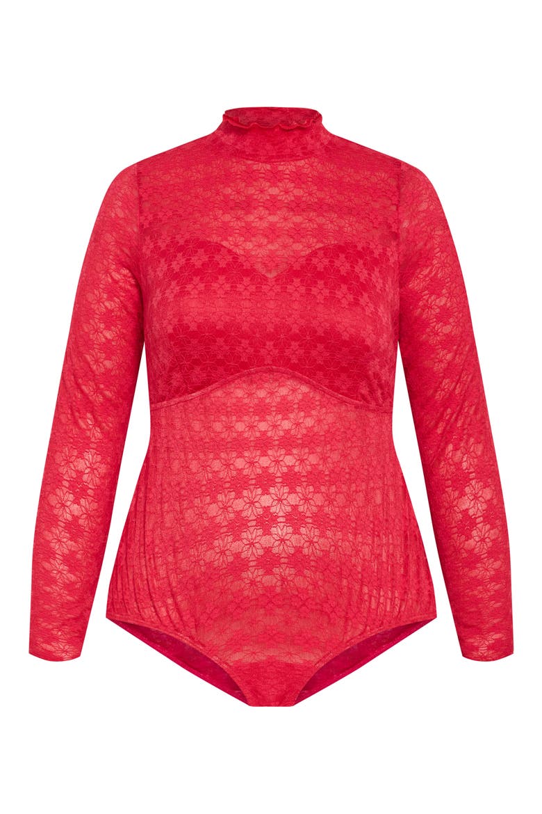 Constance Cutout Back Lace Bodysuit, Alternate, color, POP PINK
