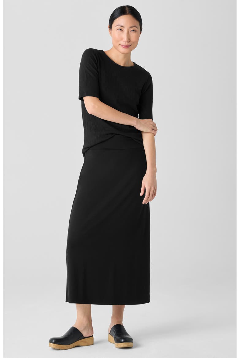 Stretch Jersey A-Line Skirt, Alternate, color, BLACK