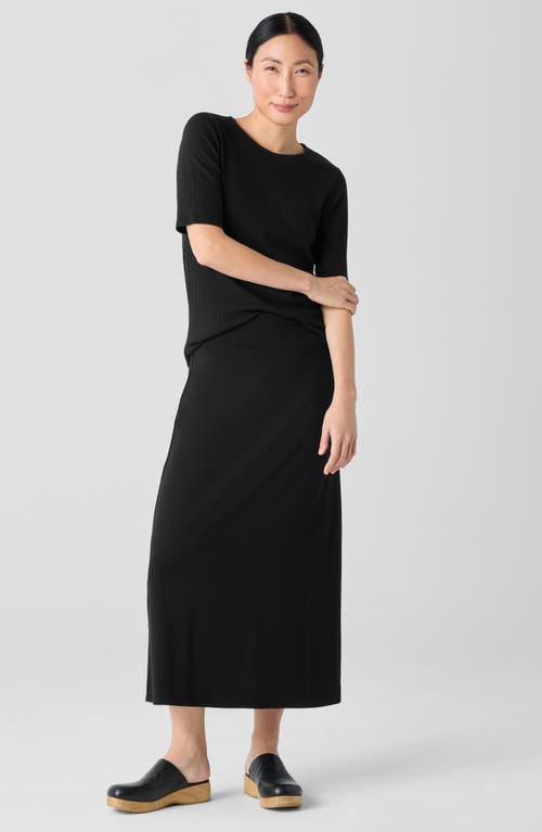 Eileen Fisher Stretch Jersey A-line Skirt In Black