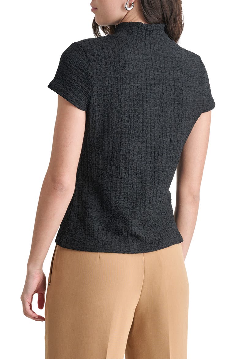 Pucker Knit Top, Alternate, color, BLACK
