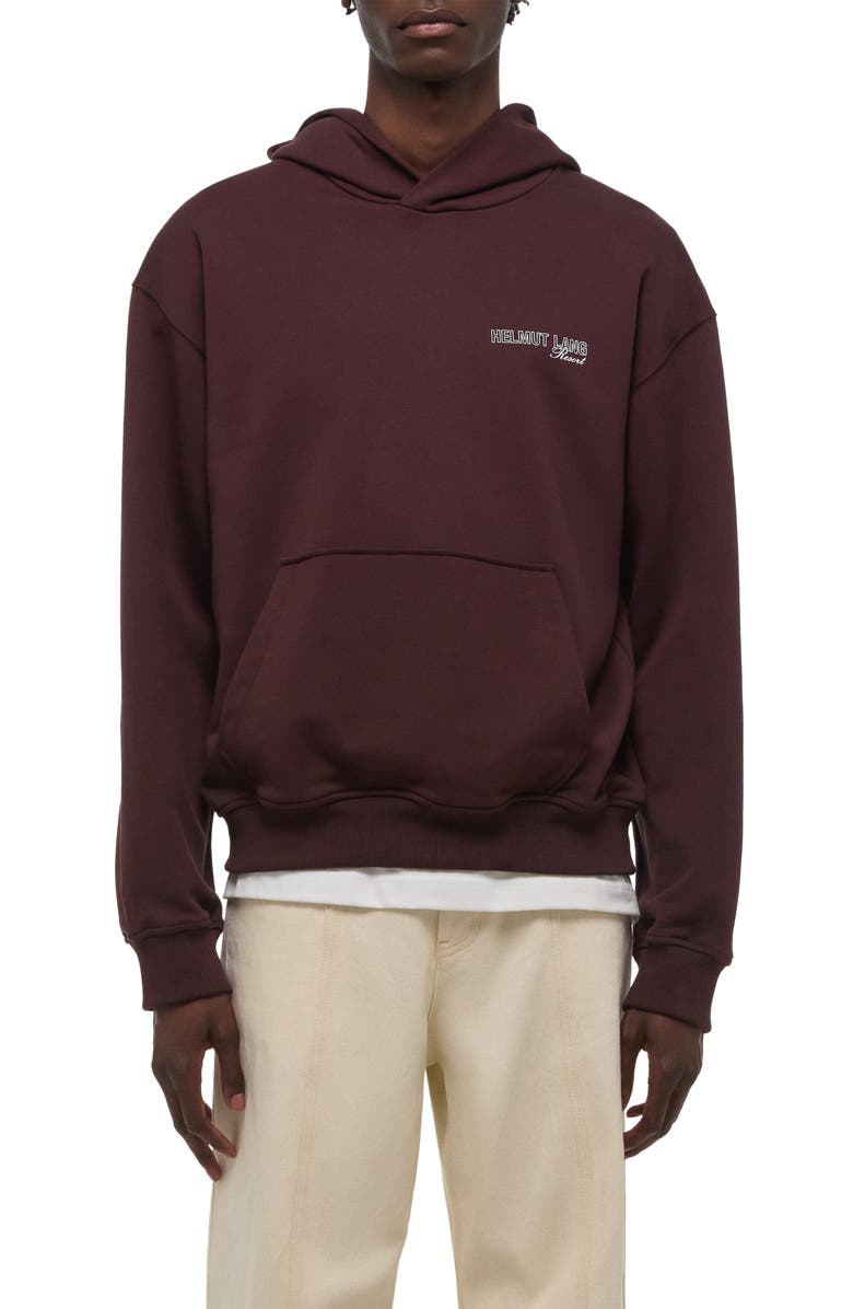 Helmut Lang Skier Cotton Hoodie, Main, color, Mahogany