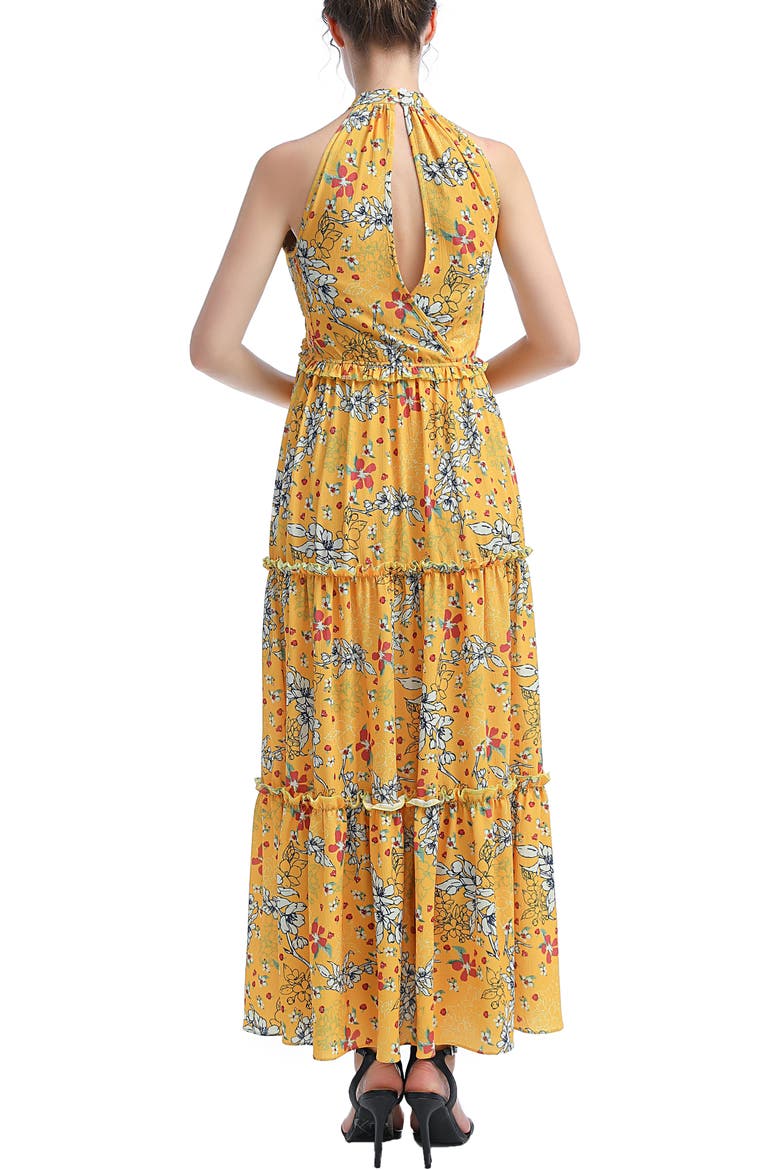 Soleil Maternity Floral Print Maxi Dress, Alternate, color, Multicolored