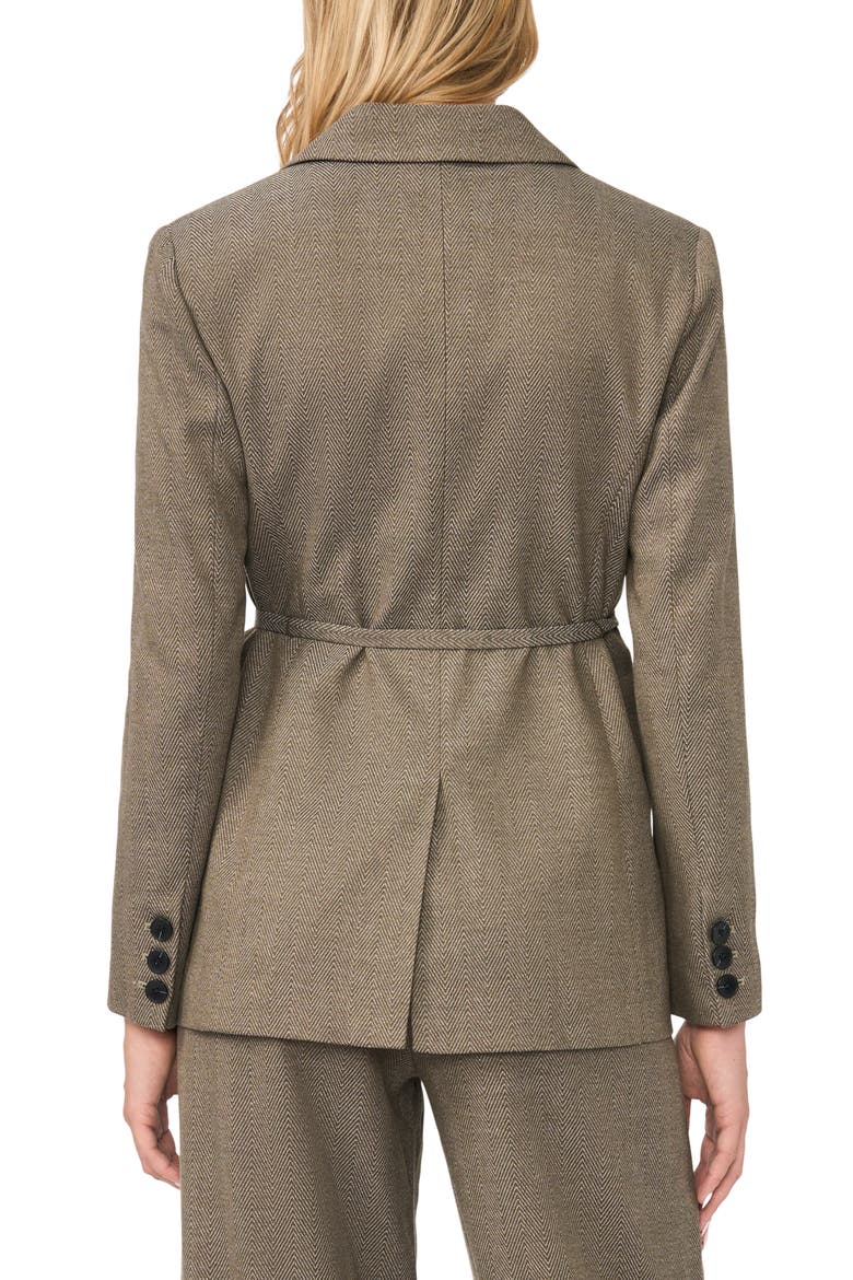 Slim Fit Herringbone Blazer, Alternate, color, RICH BLACK/ BEIGE