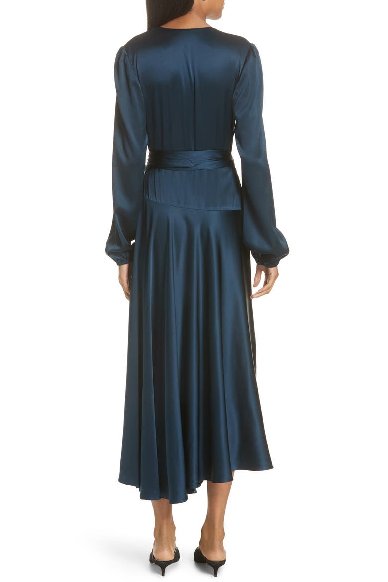 Darby Stretch Silk Wrap Dress, Alternate, color, ADMIRAL