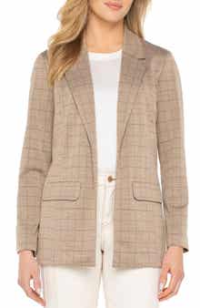 Liverpool Los Angeles Check Open Front Boyfriend Blazer