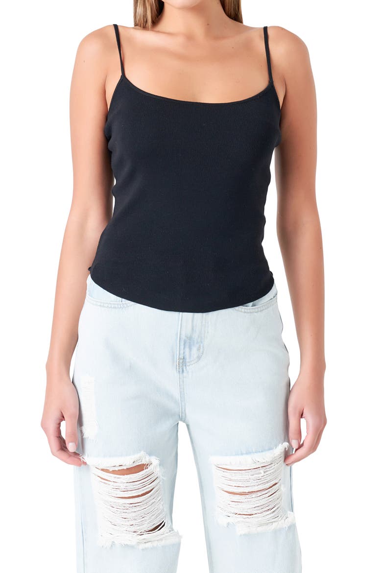 Rib Camisole, Alternate, color, BLACK