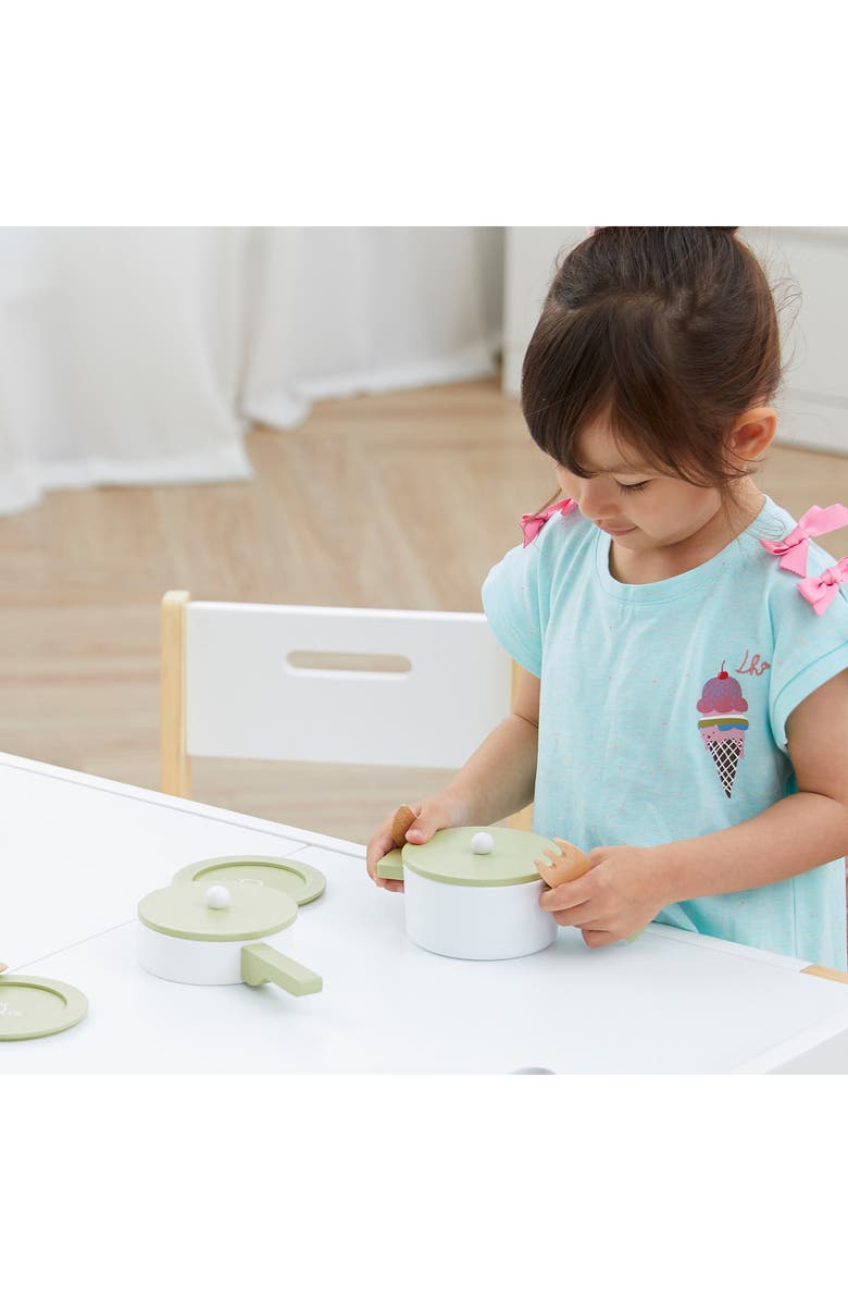 Teamson Kids Little Chef Frankfurt 14-Piece Wood Cookware Playset, Alternate, color, Green