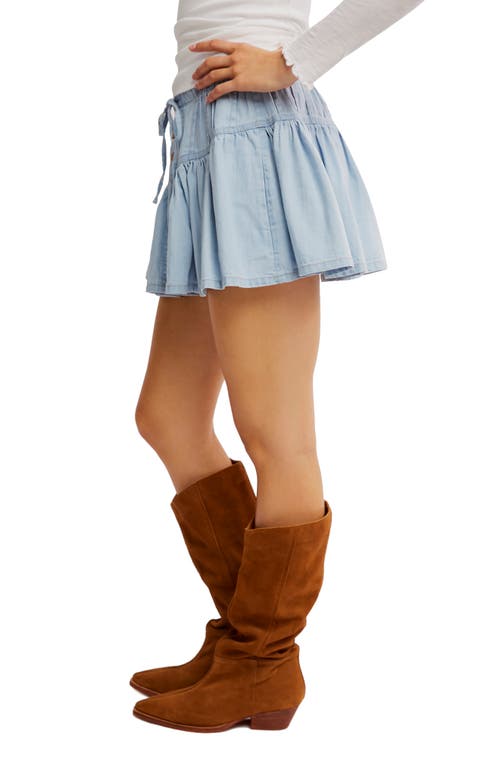 FREE PEOPLE FREE PEOPLE ROSELLE DRAWSTRING DENIM MINISKIRT 