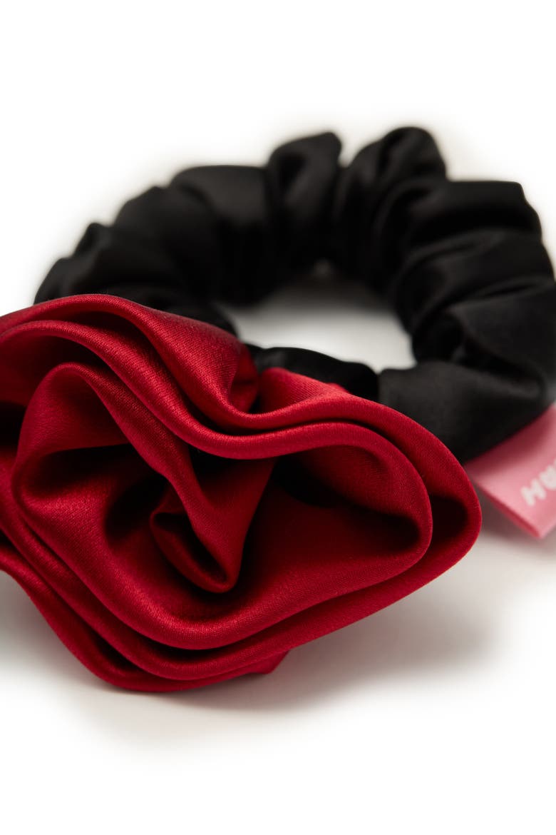 La Frida Rosa Silk Scrunchie, Alternate, color, Red