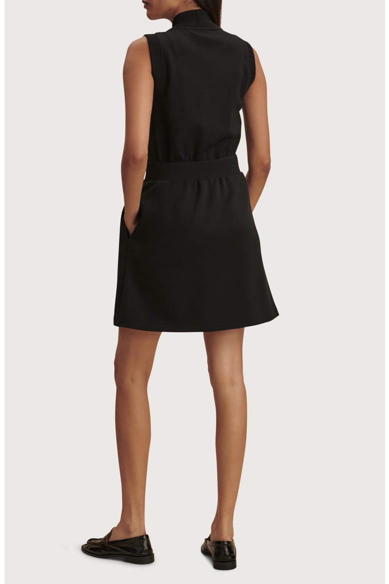 Polyanna Knit Half Zip Dress, Alternate, color, BLACK