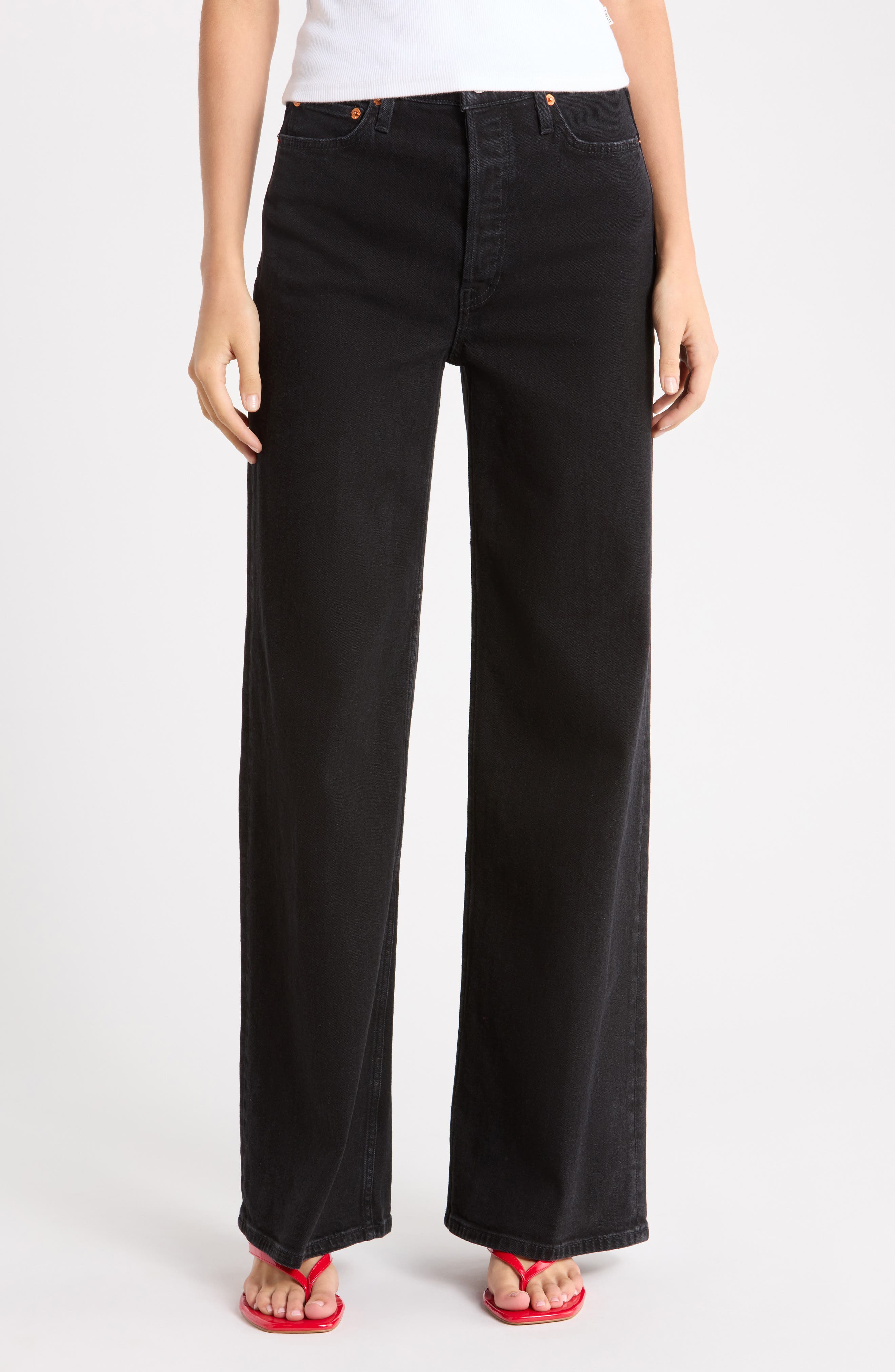 70s Ultra High Waist Wide Leg Jeans