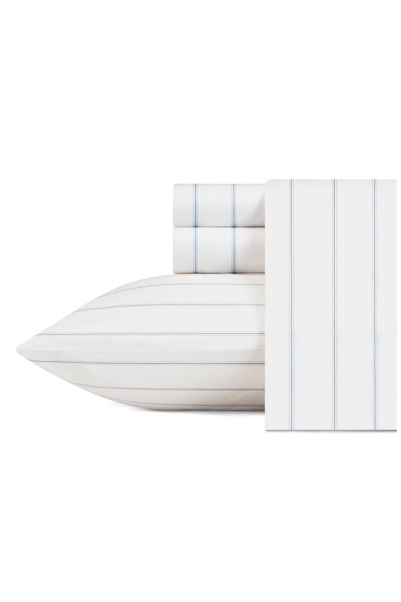 Skippers Island Blue Cotton Percale Sheet Set, Main, color, FLAGSTONE