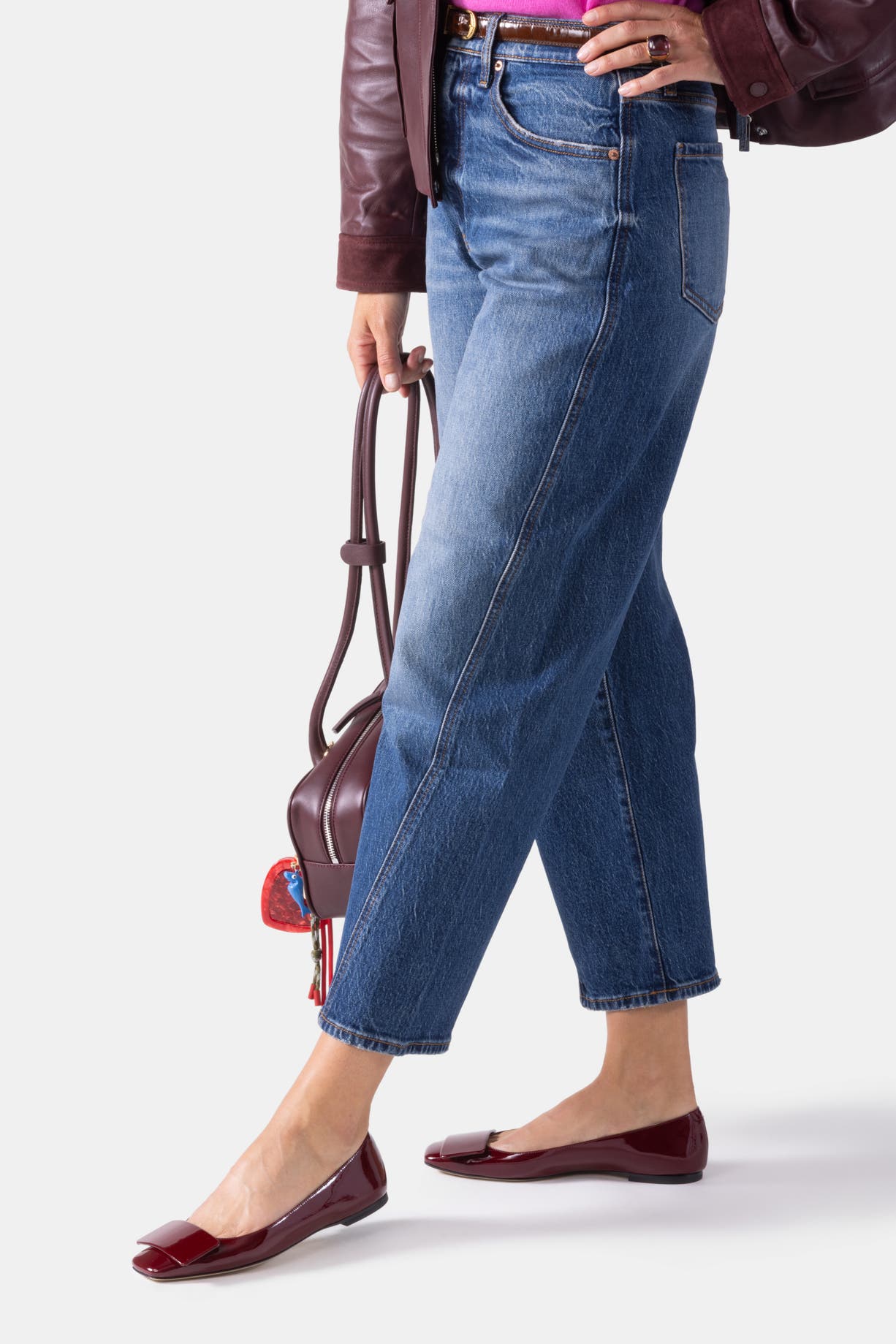 BELLS 
BECKS Emma Ballerina Flat with Tab, Alternate, color, Merlot