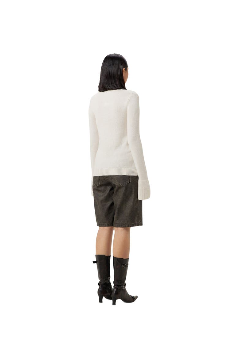 Buttoned Cashmere V-Neck Cardigan, Alternate, color, coconut milk