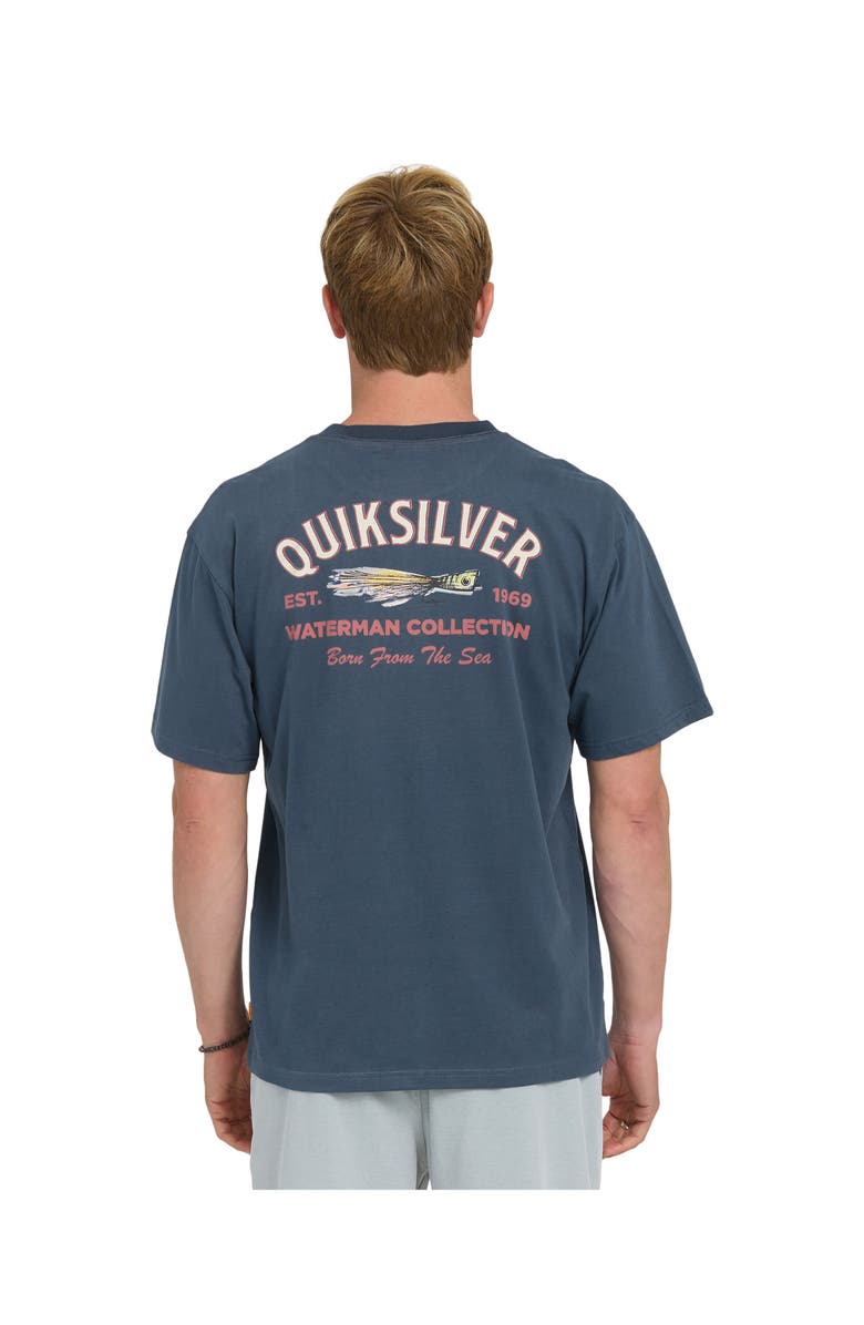 Quiksilver Waterman Lure Shop Short Sleeve Shirt, Alternate, color, Dark Denim