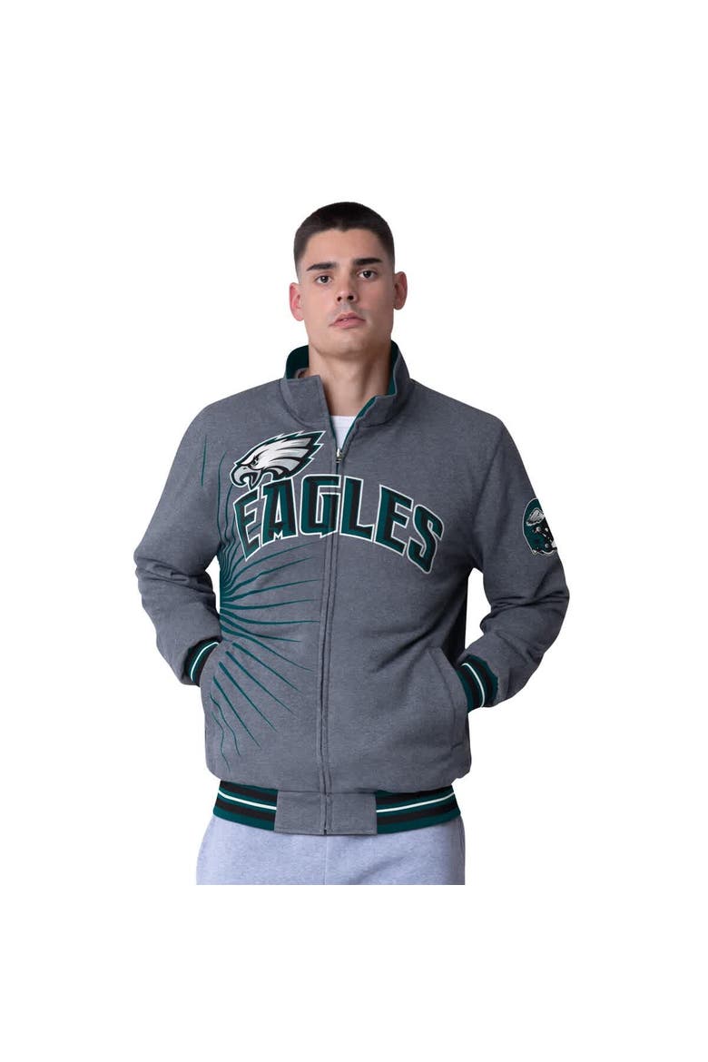 Men's G-III Extreme Midnight Green Philadelphia Eagles Strong Arm Reversible Full-Zip Jacket, Alternate, color, Green