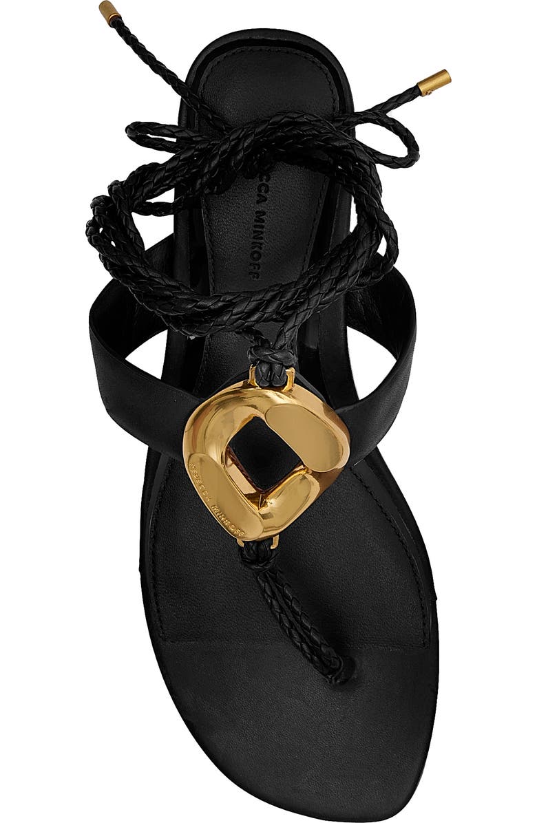 Rebecca Minkoff G Ankle Wrap Sandal, Alternate, color, Black