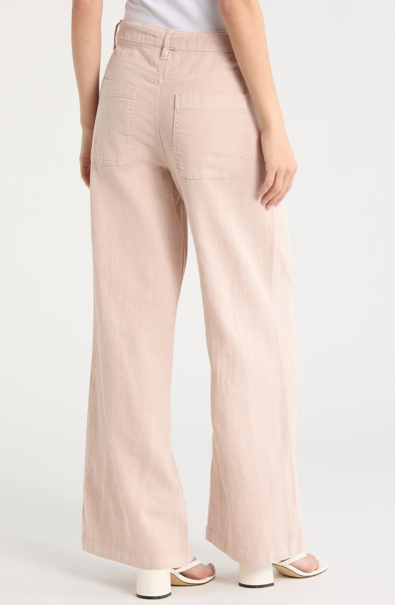 BLANKNYC Low Rise Cotton & Linen Pants, Alternate, color, Chilled Rose-Light Pink