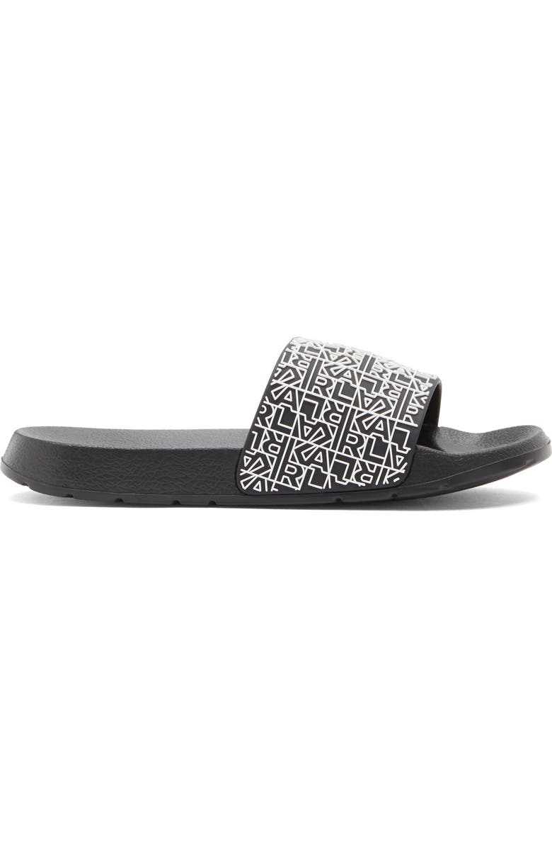 KARL LAGERFELD PARIS Block Logo Slide Sandal, Alternate, color, Black