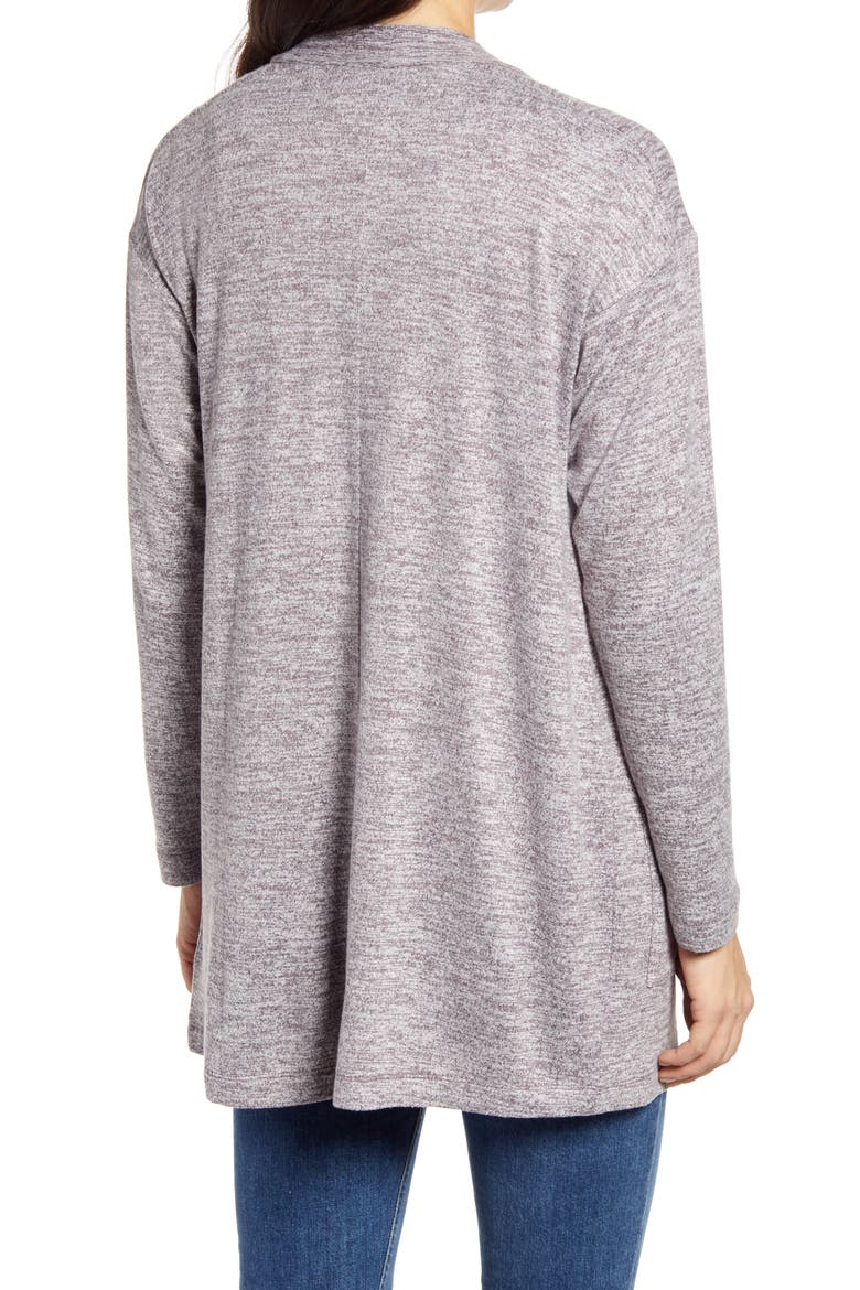 Knit Open Front Cardigan, Alternate, color, LAVENDER GREY