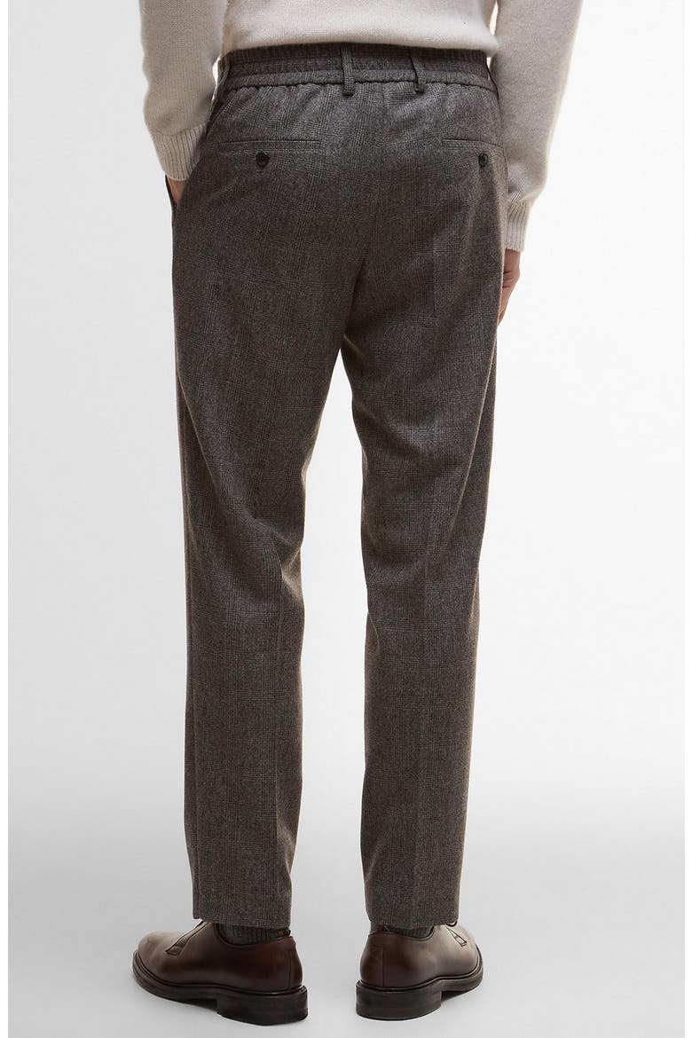 Kensington Pleated Glen Check Wool Blend Flannel Suit Pants, Alternate, color, BROWN