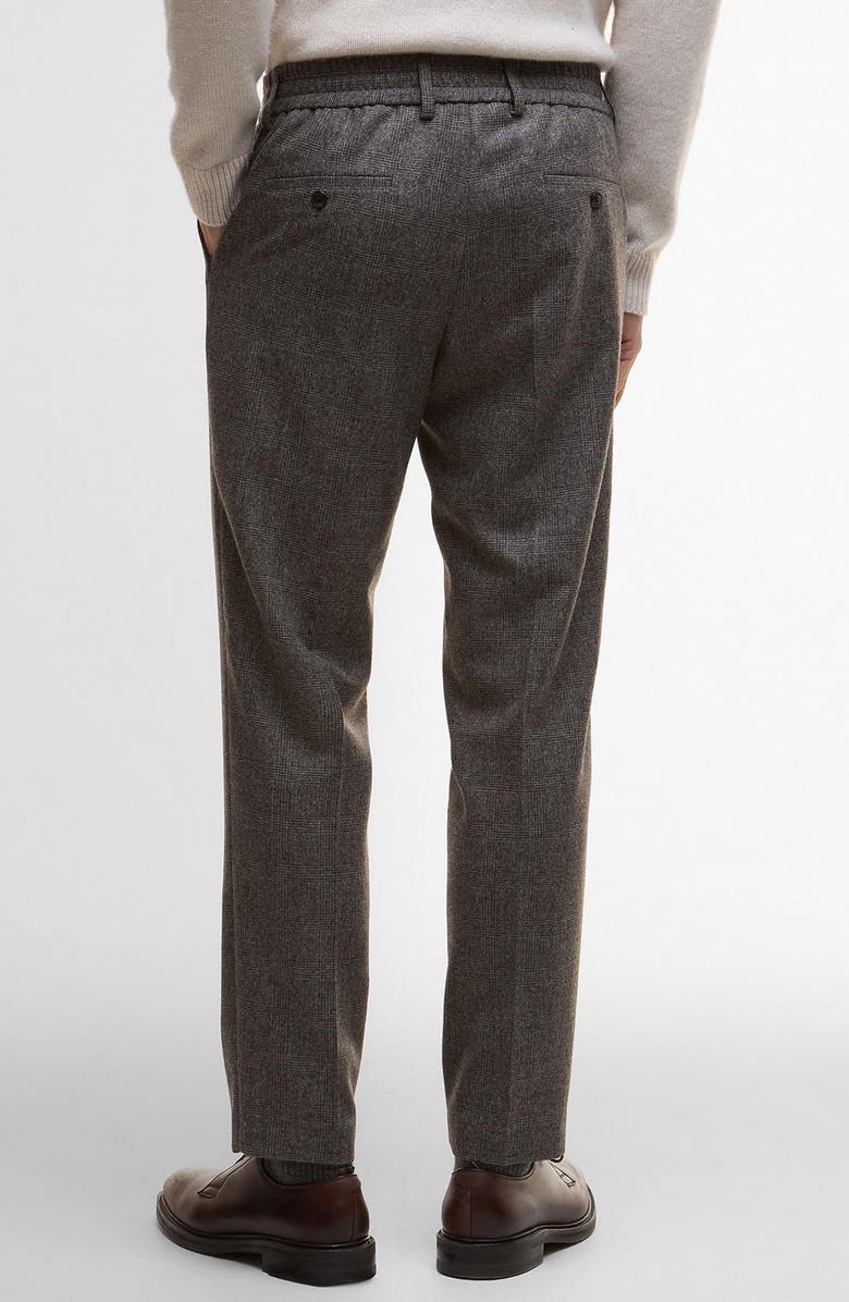 Barbour Kensington Pleated Glen Check Wool Blend Flannel Suit Pants, Alternate, color, Brown